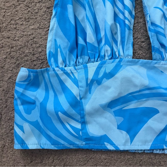 Retro Blue Halter Top - Picture 2 of 6